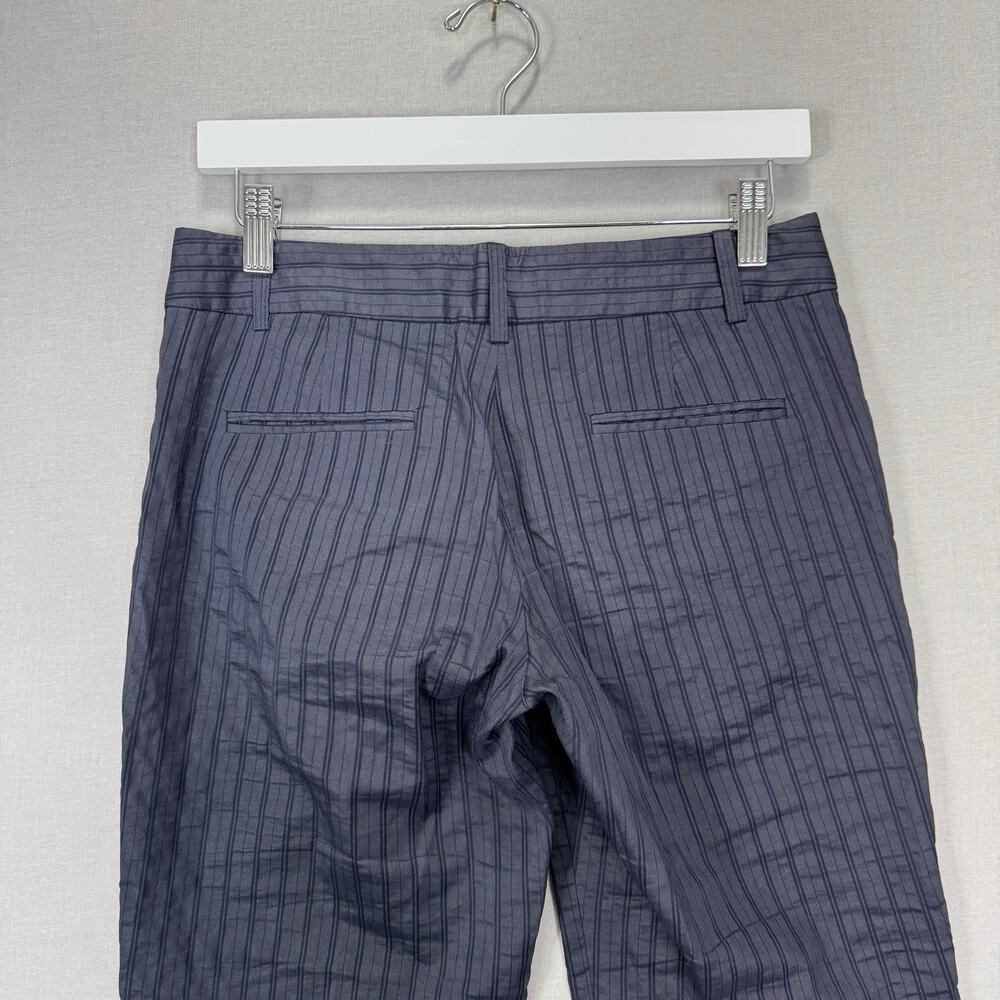 Charles Nolan Dress Pants Womens 2 Blue Pinstripe Low Rise Trouser Y2K Career - Picture 6 of 13